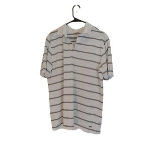Champion Shirt Golf Performance Mens M White Black Stripes Collared Short Sleeve